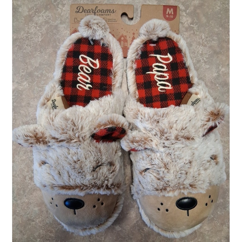 Dearfoams Papa Bear Slippers Size 9-10‎ M